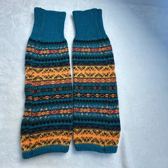 Accessories - Womens Bohemian Knit Long Leg Warmers Over Knee Ankle Warmer Cover Boot Cuffs